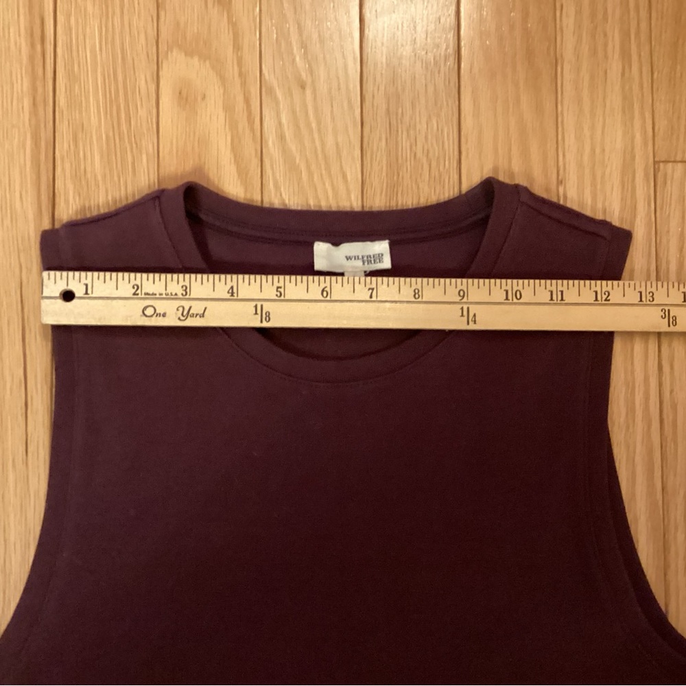 Wilfred Free, cotton dress, mini, burgundy, size large, like new - Picture 8 of 10